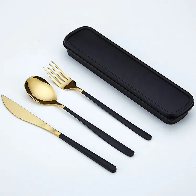 Reusable Korean style Camping Stainless Steel colorful handle Fork Spoon Knife with Case Travel Cutlery Set
Reusable Korean style Camping Stainless Steel colorful handle Fork Spoon Knife with Case Travel Cutlery Set