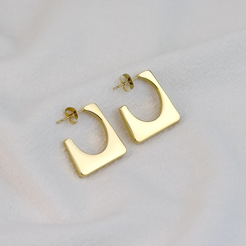 Minimalist And Classic Gold Women Hoop Earrings 18k Gold Plated Stainless Steel Vintage African Stud Square Earrings
Minimalist And Classic Gold Women Hoop Earrings 18k Gold Plated Stainless Steel Vintage African Stud Square Earrings