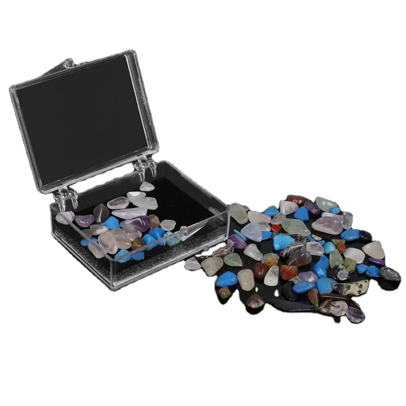 New flip acrylic box mixed polishing stone mineral natural gemstone small box natural crystal specimen
New flip acrylic box mixed polishing stone mineral natural gemstone small box natural crystal specimen