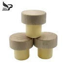 Accept customize different size wooden cap lid high polymer cork stopper