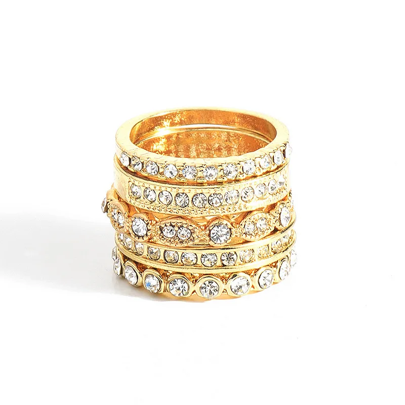 Minimalism Trendy 5 Pieces Set Gold Plated Pave Full Diamond Rings Bling Bling CZ Zircon Knuckle Rings
Minimalism Trendy 5 Pieces Set Gold Plated Pave Full Diamond Rings Bling Bling CZ Zircon Knuckle Rings