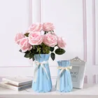 White Home Decor Porcelain Flower vases with folded effect