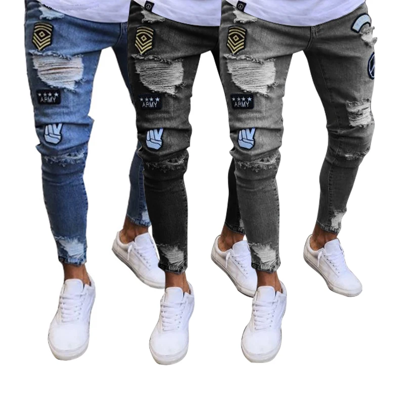 Badge Men's Jeans inkjet graffiti straight leg pants loose print ripped trousers patch bottoms Fashion Knee Hole Zipper Foot Pan
Badge Men's Jeans inkjet graffiti straight leg pants loose print ripped trousers patch bottoms Fashion Knee Hole Zipper Foot Pan