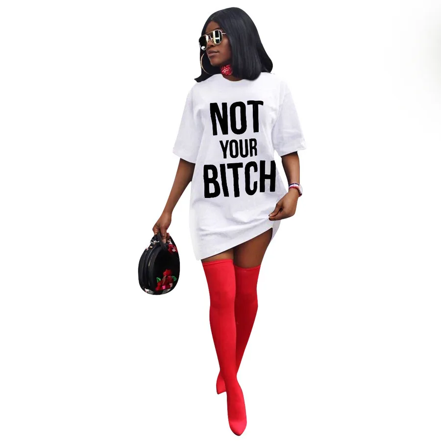 Amazon Hot Selling Woman Trendy Loose O Neck Casual Letter Print Sexy Mini T-shirt Dress
Amazon Hot Selling Woman Trendy Loose O Neck Casual Letter Print Sexy Mini T-shirt Dress