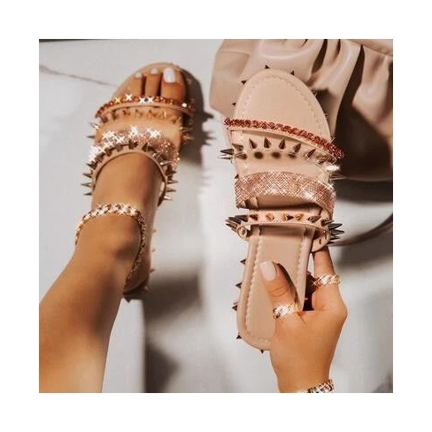 China Wholesale Fashion Anti-slip Beach Flat Bottom Rivet Slippers Womens Lady Slippers
China Wholesale Fashion Anti-slip Beach Flat Bottom Rivet Slippers Womens Lady Slippers