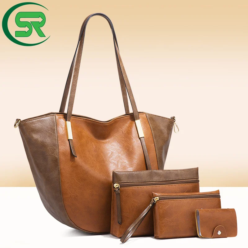 Factory Direct Woman 4 Piece Tote Bag And Purse Set Pu Leather Shoulder Custom Handbag Set, Customizable
Factory Direct Woman 4 Piece Tote Bag And Purse Set Pu Leather Shoulder Custom Handbag Set, Customizable