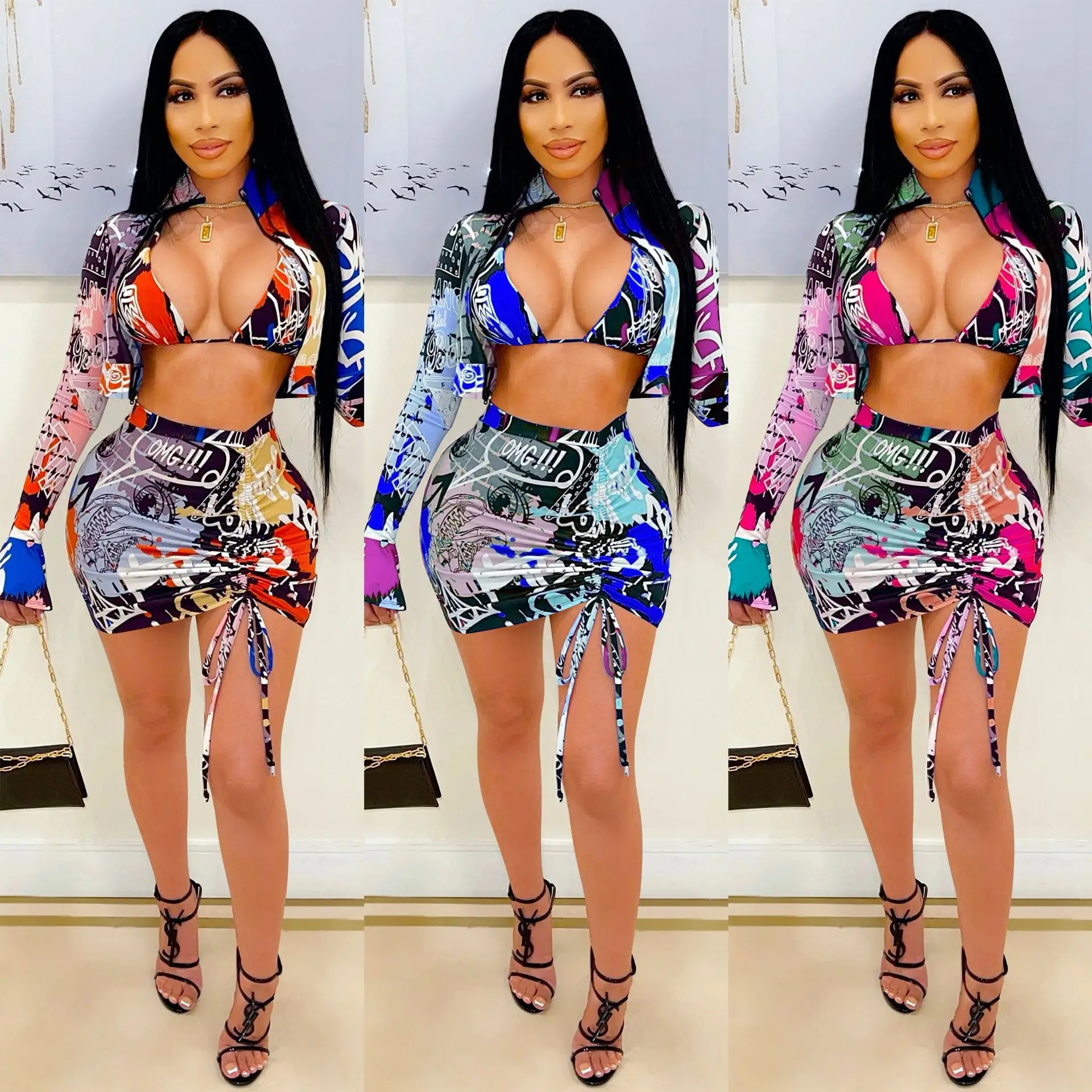 C5277 Cheap price dropship reseller 3 piece sexy outfits for woman sets womens clothing three piece fashion 3 piece short set
C5277 Cheap price dropship reseller 3 piece sexy outfits for woman sets womens clothing three piece fashion 3 piece short set