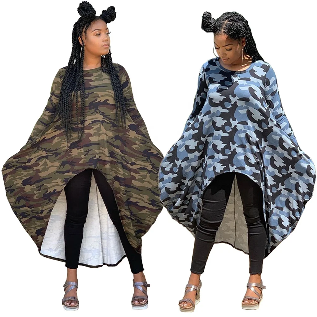 B63724A New long sleeve loose best price print irregular casual dress, Army green/blue
B63724A New long sleeve loose best price print irregular casual dress, Army green/blue