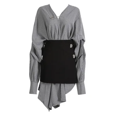 2021 Irregular V-neck Fashionable Suit Dress Women Long Sleeve + Half-length Short Skirt Two-piece Autumn Dress 486, Small checkered
2021 Irregular V-neck Fashionable Suit Dress Women Long Sleeve + Half-length Short Skirt Two-piece Autumn Dress 486, Small checkered