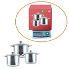 Casserole Cookware Set Induction Bottom Cooker Pot Cookware Set Stainless Steel Casserole With Glass Lids