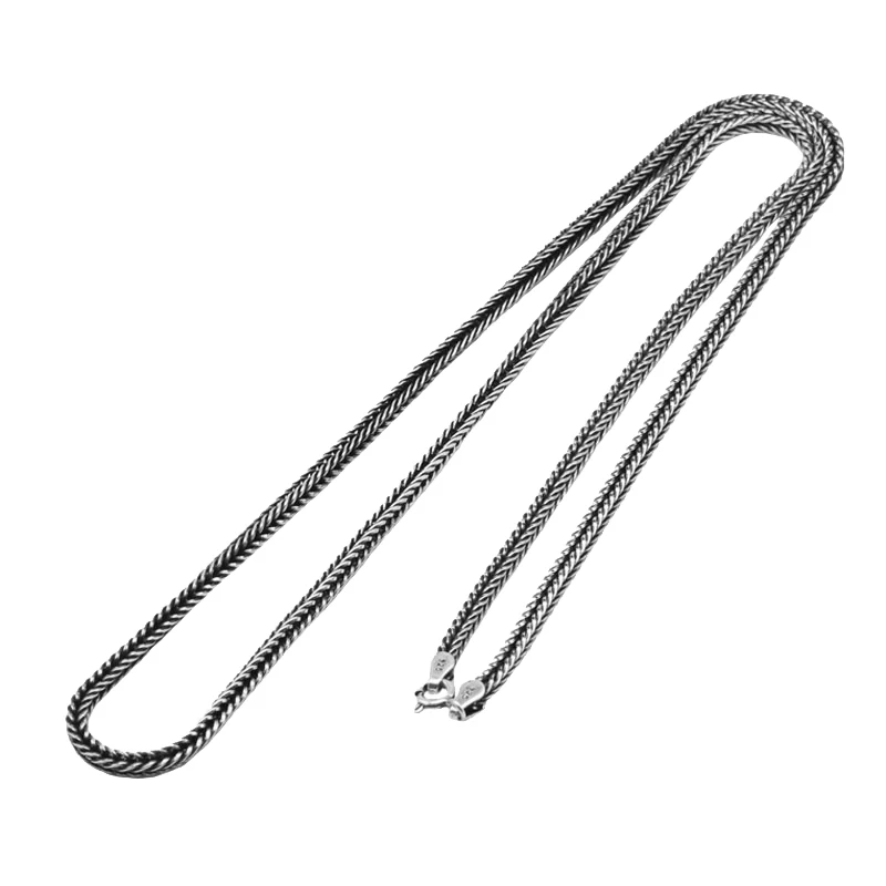 S925 pure silver Thai silver retro handmade whip Necklace Personality versatile men's and women's sweater chain
S925 pure silver Thai silver retro handmade whip Necklace Personality versatile men's and women's sweater chain