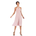 New Design Women Strapless Hollow Sexy Club Halter Dress With Sashes