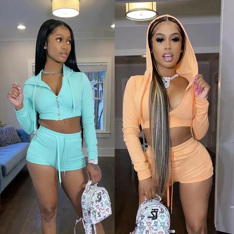 Women's Hooded Cardigan Tops Two Piece Set Zipper Up Hoodie And Jogger Sets Custom Logo Women Shorts 2 Piece Sets, Yellow, orange, black, blue, sky blue
Women's Hooded Cardigan Tops Two Piece Set Zipper Up Hoodie And Jogger Sets Custom Logo Women Shorts 2 Piece Sets, Yellow, orange, black, blue, sky blue