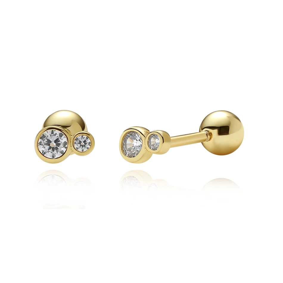 Silver Earrings Jewelry 925 Sterling Silver Wholesale 18K Gold Plated Barbell Stud Earrings With Double Cubic Zircon For Women
Silver Earrings Jewelry 925 Sterling Silver Wholesale 18K Gold Plated Barbell Stud Earrings With Double Cubic Zircon For Women
