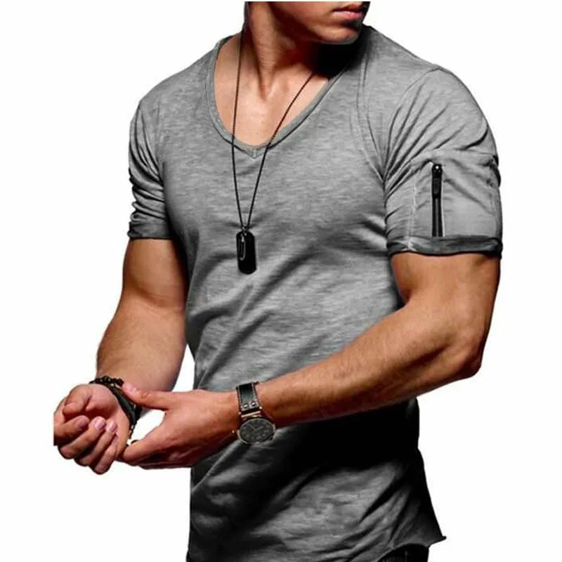 Fashion casual versatile T-shirt Men's clothing large size men's v-neck plain colour men's short sleeve sport T-shirt
Fashion casual versatile T-shirt Men's clothing large size men's v-neck plain colour men's short sleeve sport T-shirt