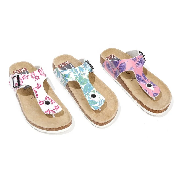 Latest designs fancy flat cork beach woman sandals flip flops flower printed pu ladies slippers sandals, Customized color
Latest designs fancy flat cork beach woman sandals flip flops flower printed pu ladies slippers sandals, Customized color