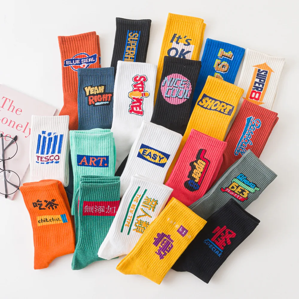 Wholesale Fashion Couples Hip Hop Socks Letters Social Club Soft Cotton coloful Unisex Funny Athletic Tube Socks, Custom color
Wholesale Fashion Couples Hip Hop Socks Letters Social Club Soft Cotton coloful Unisex Funny Athletic Tube Socks, Custom color