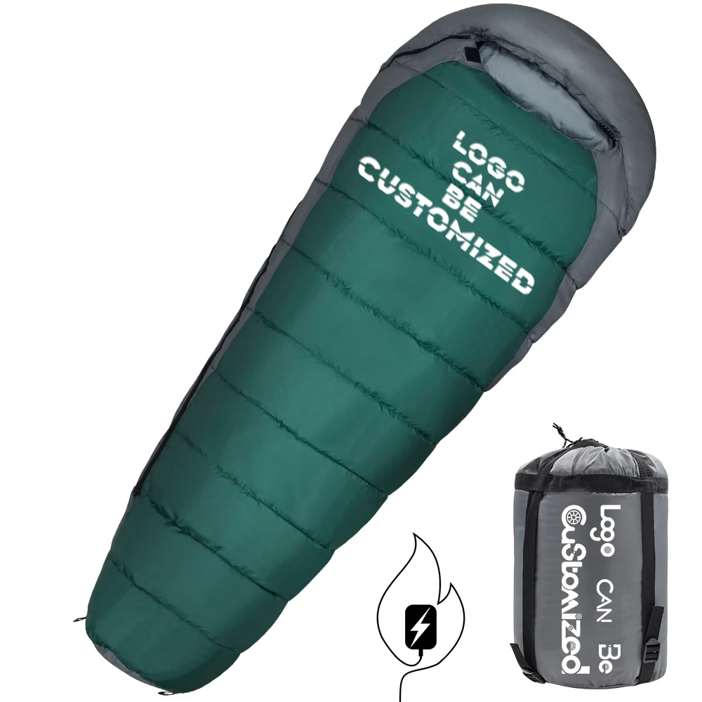 MATMO Adult Traveling Winter Mummy Waterproof Sleeping Bag Outdoors,Heated Camping Sleeping Bag For Hiking, Dark green + gray;customizable
MATMO Adult Traveling Winter Mummy Waterproof Sleeping Bag Outdoors,Heated Camping Sleeping Bag For Hiking, Dark green + gray;customizable