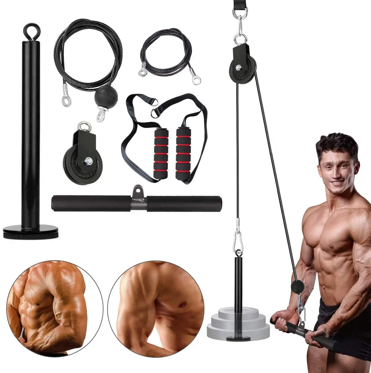 Pulley Cable Machine Indoor and Outdoor Lifting Forearm Arm Strength Fitness Gym Equipment, Pink+black,green+black,yellow+black
Pulley Cable Machine Indoor and Outdoor Lifting Forearm Arm Strength Fitness Gym Equipment, Pink+black,green+black,yellow+black