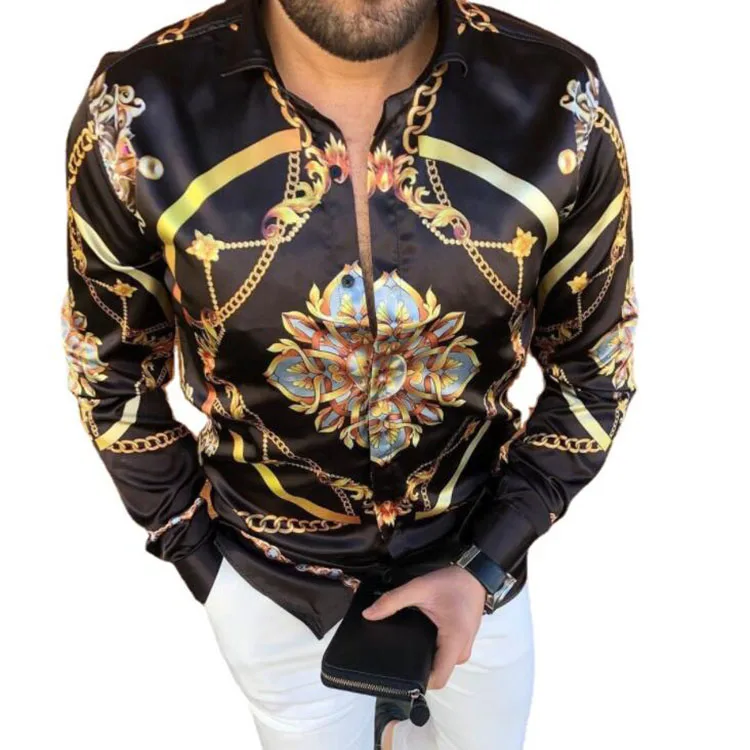 2022 Hot Punk Style Mens Shirts Casual Silk Satin Digital Printing Slim Fit Long Sleeve Print Party Shirt For Men
2022 Hot Punk Style Mens Shirts Casual Silk Satin Digital Printing Slim Fit Long Sleeve Print Party Shirt For Men