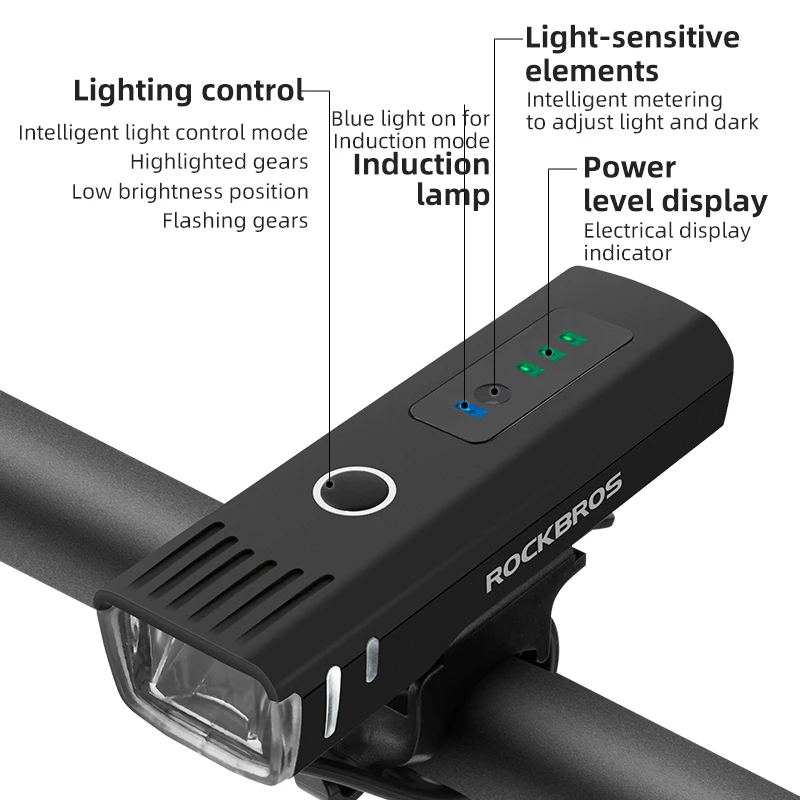 ROCKBROS Waterproof 1500mAh Bicycle Flashlight Smart Induction USB Rechargeable Bike Head Light
ROCKBROS Waterproof 1500mAh Bicycle Flashlight Smart Induction USB Rechargeable Bike Head Light