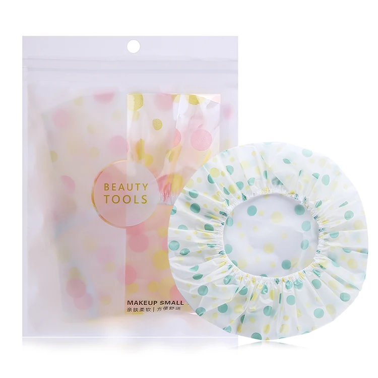 Wholesale bath product pink flower shower cap bath cap women