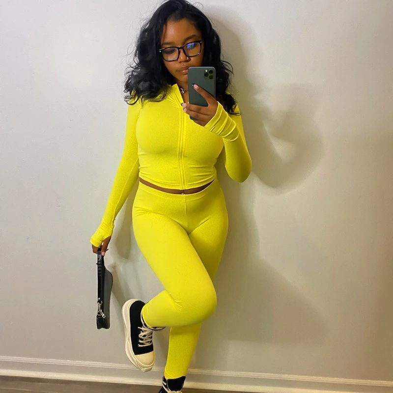 2021 fall track suit solid crop top 2 piece set womens hoodies joggers long sleeve 
2021 fall track suit solid crop top 2 piece set womens hoodies joggers long sleeve