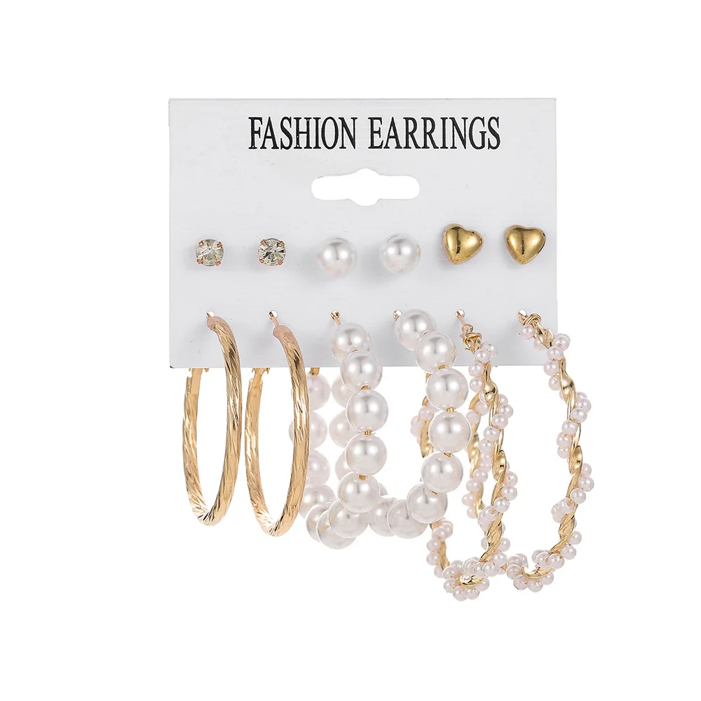Fashion New Pearl Earrings Set Women's Simple Temperament Circle Combination Of 6 Pairs Of Earrings, Colorful
Fashion New Pearl Earrings Set Women's Simple Temperament Circle Combination Of 6 Pairs Of Earrings, Colorful