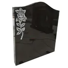 Unique Design headstones monuments Gravestone with Big Flower Decoration