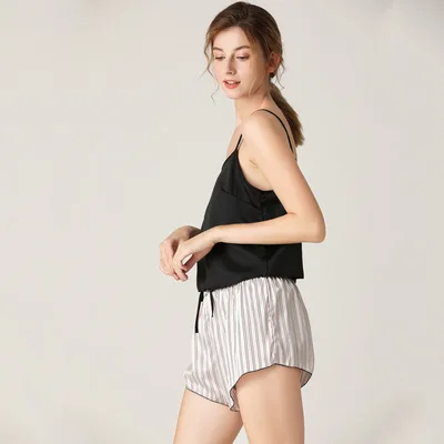 Super Soft Satin Sleepwear Cami Shorts Set Nightwear Pajamas Set Womens Sexy Lingerie, Pink, navy, black, orcustomized color
Super Soft Satin Sleepwear Cami Shorts Set Nightwear Pajamas Set Womens Sexy Lingerie, Pink, navy, black, orcustomized color