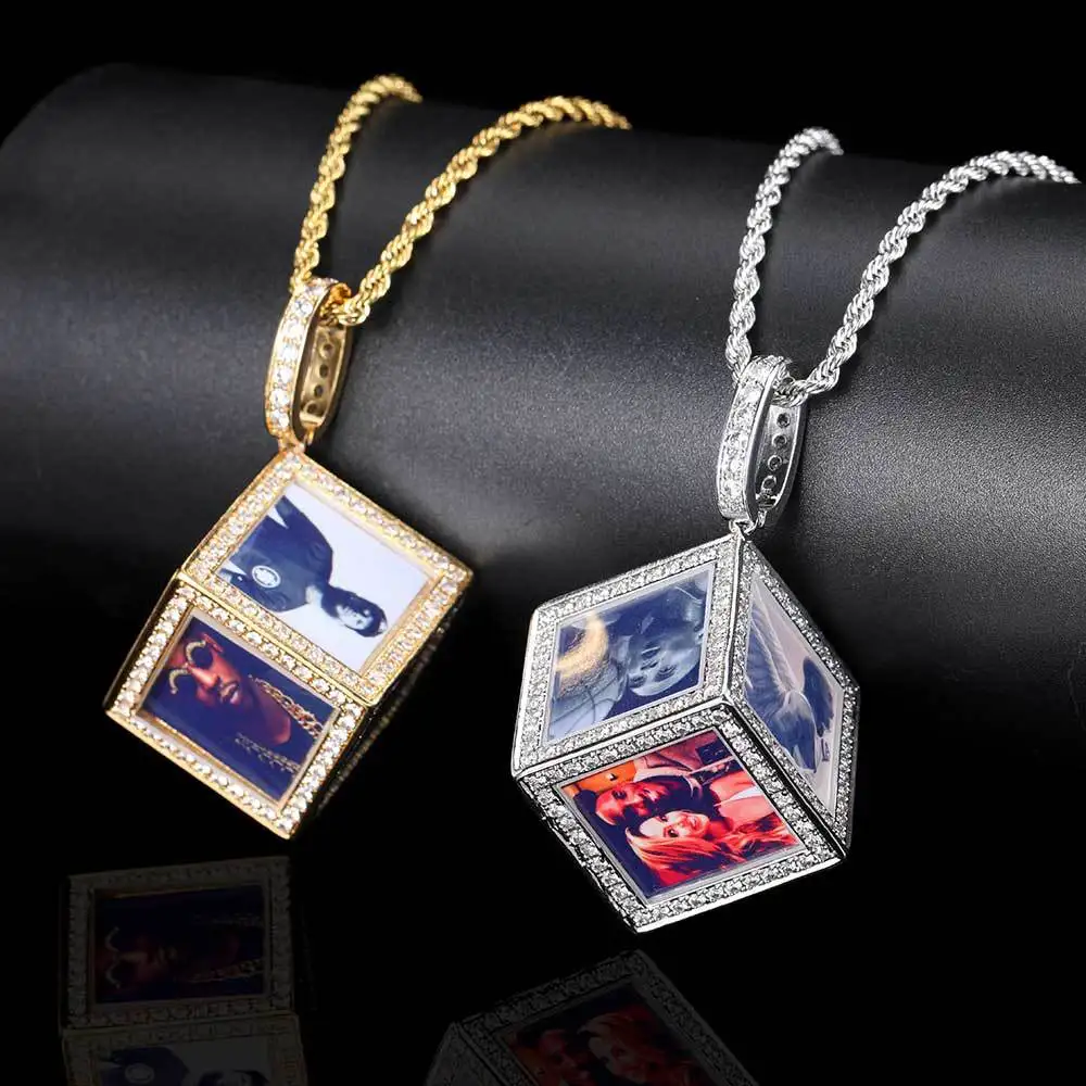 Hip Hops 18K Gold Plated Full Diamond Picture Necklace Geometric Cube Memory Necklaces For Rapper
Hip Hops 18K Gold Plated Full Diamond Picture Necklace Geometric Cube Memory Necklaces For Rapper