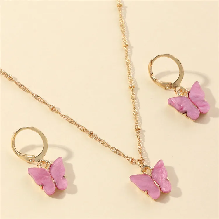 SP Hot Selling Fashion Butterfly Jewelry Set 10 COLORS Butterfly Earrings And Necklace Set
SP Hot Selling Fashion Butterfly Jewelry Set 10 COLORS Butterfly Earrings And Necklace Set