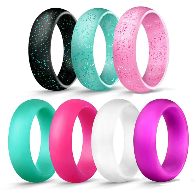 Solid color silicone ring women's wedding ring European and American popular ring, Colors
Solid color silicone ring women's wedding ring European and American popular ring, Colors