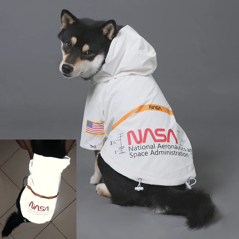 hi vis american flag popular logo storm suit windproof and rainproof NASA reflective space suit coat hoodies jacket for pet dog, Reflective rainbow color 
hi vis american flag popular logo storm suit windproof and rainproof NASA reflective space suit coat hoodies jacket for pet dog, Reflective rainbow color