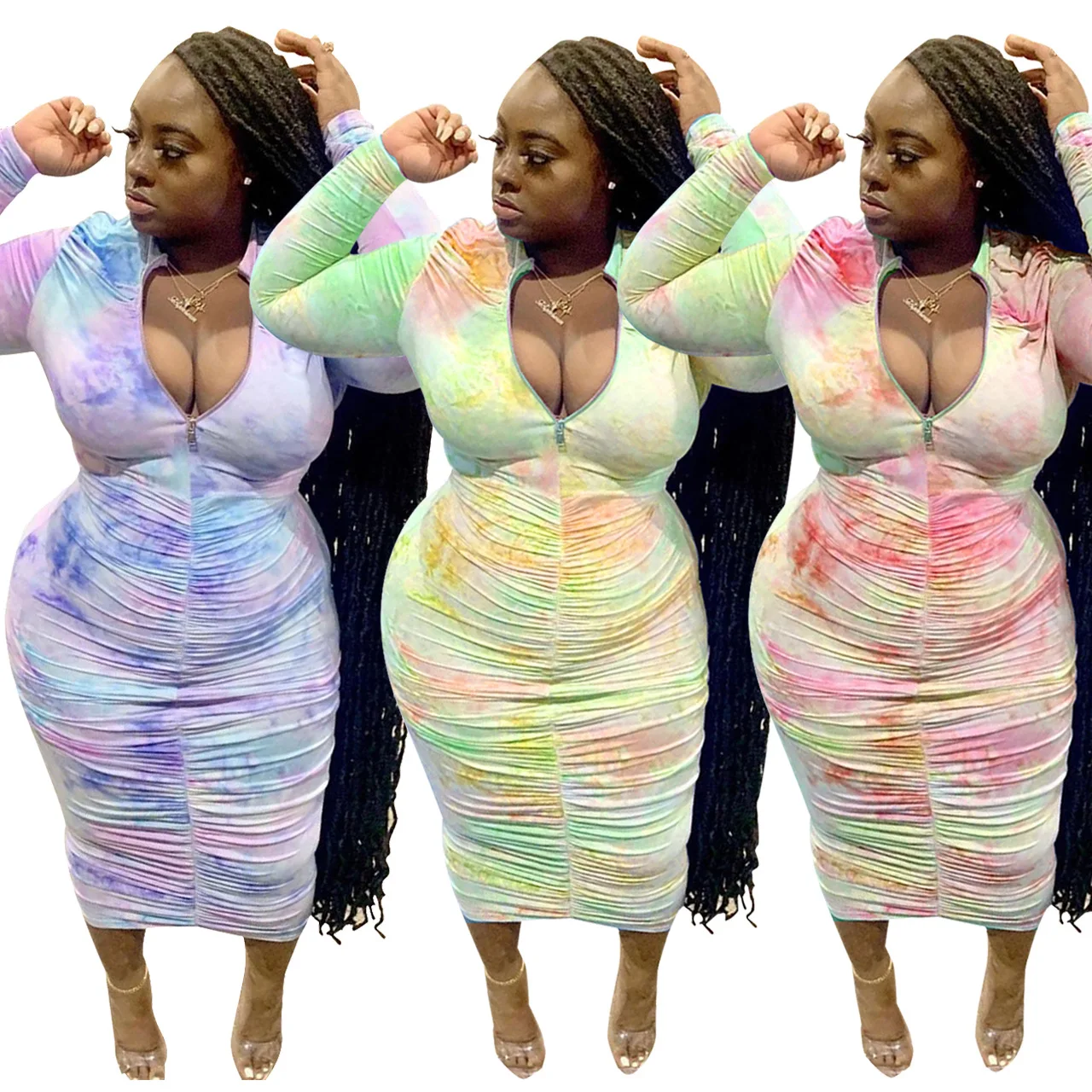 Autumn Long Dresses for Womens V Neck High Waist Draped Sexy Dresses Bodycon Ladies Plus Size Women Dress
Autumn Long Dresses for Womens V Neck High Waist Draped Sexy Dresses Bodycon Ladies Plus Size Women Dress
