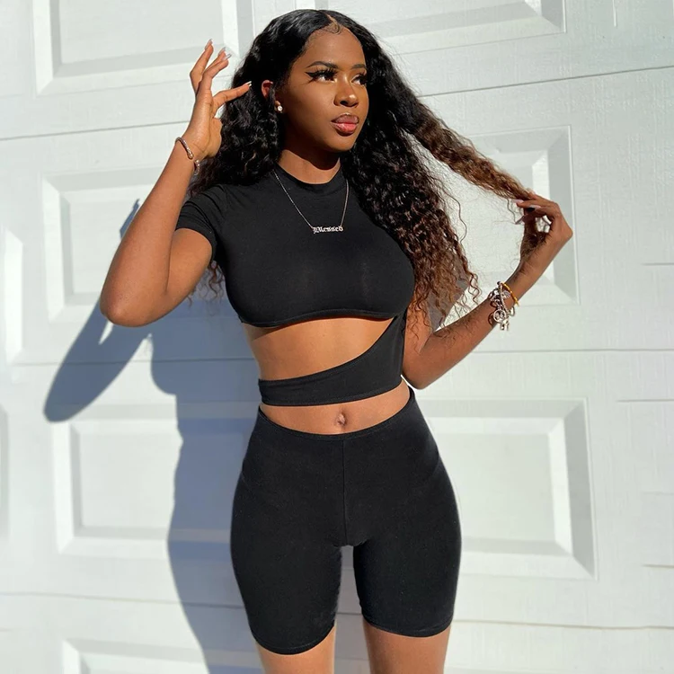 Hollow Out Black Woman Summer 2021 Jogger Yoga Shorts Pants Set Clothing Two Piece Set Tracksuit Short Sets For Women
Hollow Out Black Woman Summer 2021 Jogger Yoga Shorts Pants Set Clothing Two Piece Set Tracksuit Short Sets For Women