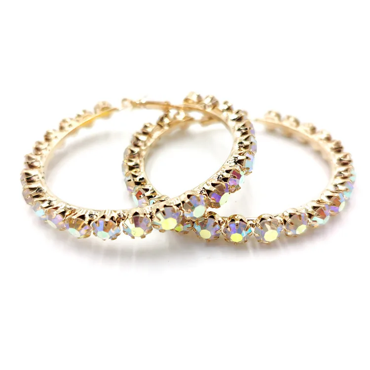 Gold Plated New Trendy Style Crystal Diamond Big Large Custom Hoop Earrings, Gold silver
Gold Plated New Trendy Style Crystal Diamond Big Large Custom Hoop Earrings, Gold silver