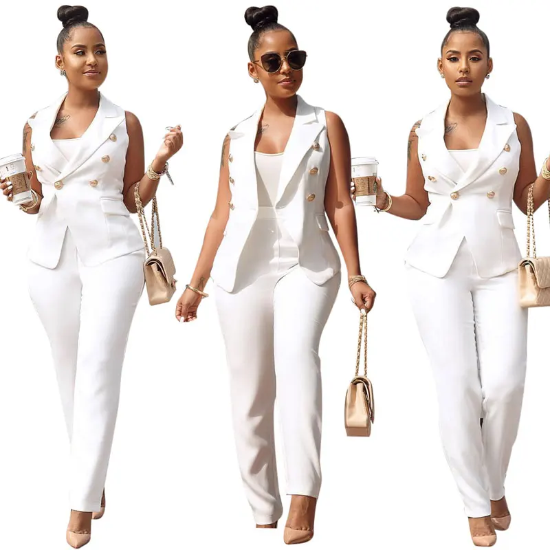 Latest Design Fashion Women Office Two Piece Set Outfits Vest Jacket Ladies Suits, Customized color
Latest Design Fashion Women Office Two Piece Set Outfits Vest Jacket Ladies Suits, Customized color