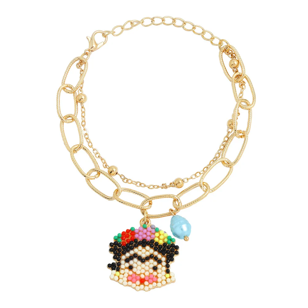 2021 Fashion Summer New Bohemian Cuban Chain Bracelet Handmade Rice Bead Clown Pendant Pearl Bracelet Women Jewelry
2021 Fashion Summer New Bohemian Cuban Chain Bracelet Handmade Rice Bead Clown Pendant Pearl Bracelet Women Jewelry