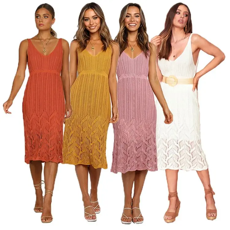0320M016 Summer trendy solid color crochet spaghetti strap casual dresses knitted designer lady fashion midi dresses, White, purple, yellow, red
0320M016 Summer trendy solid color crochet spaghetti strap casual dresses knitted designer lady fashion midi dresses, White, purple, yellow, red