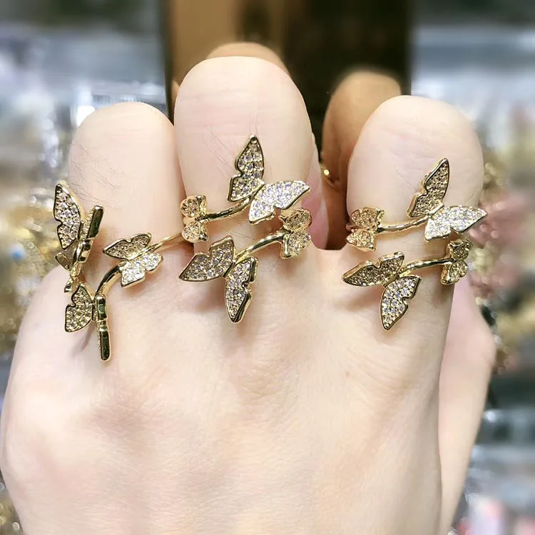 RM1119 Fashion Chic Gold Plated Butterfly Charm finger ring jewelry,natural zircon butterfly rings for women
RM1119 Fashion Chic Gold Plated Butterfly Charm finger ring jewelry,natural zircon butterfly rings for women