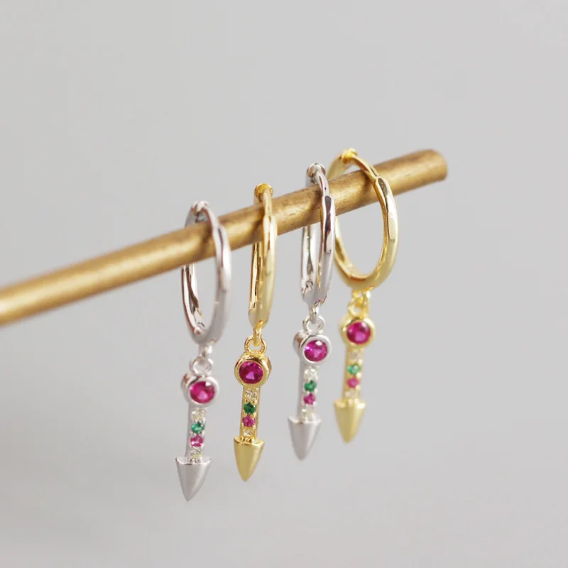 Exquisite 925 Silver Colorful Diamond Arrow Drop Earrings S925 Sterling Silver Rainbow Rhinestone Crystal Arrow Pendant Earring
Exquisite 925 Silver Colorful Diamond Arrow Drop Earrings S925 Sterling Silver Rainbow Rhinestone Crystal Arrow Pendant Earring