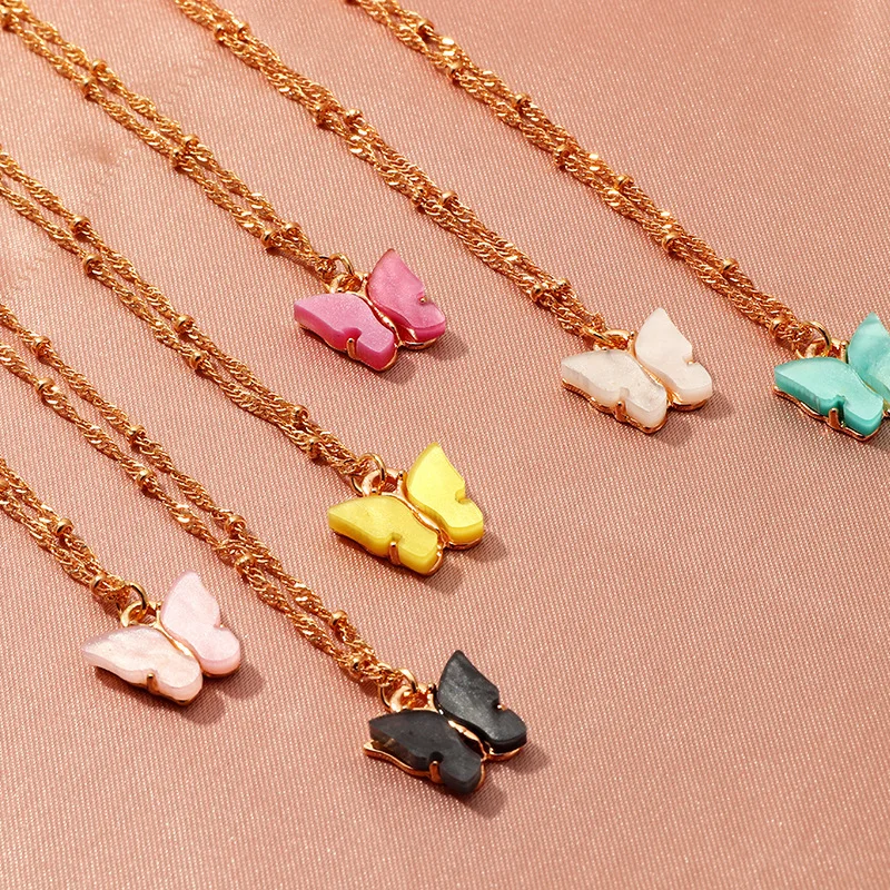 2021 Pink Butterfly Charm Necklace Water Wave Chain Chunky Jewelry Gold Butterfly Pendant Necklace Women Gold Plated Link Chain, Gold silver or customized
2021 Pink Butterfly Charm Necklace Water Wave Chain Chunky Jewelry Gold Butterfly Pendant Necklace Women Gold Plated Link Chain, Gold silver or customized