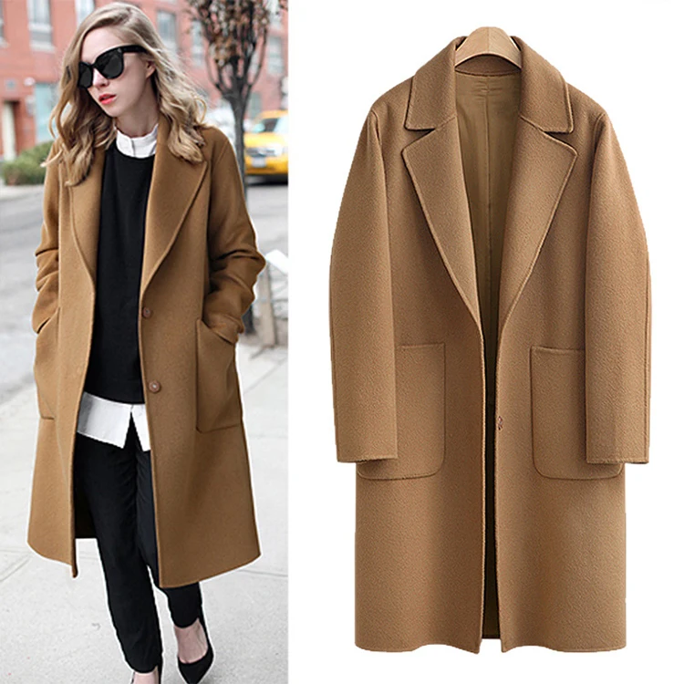 Winter Plus Size Turn-down Collar Casual Loose Long Sleeve Woolen Overcoat For Women
Winter Plus Size Turn-down Collar Casual Loose Long Sleeve Woolen Overcoat For Women