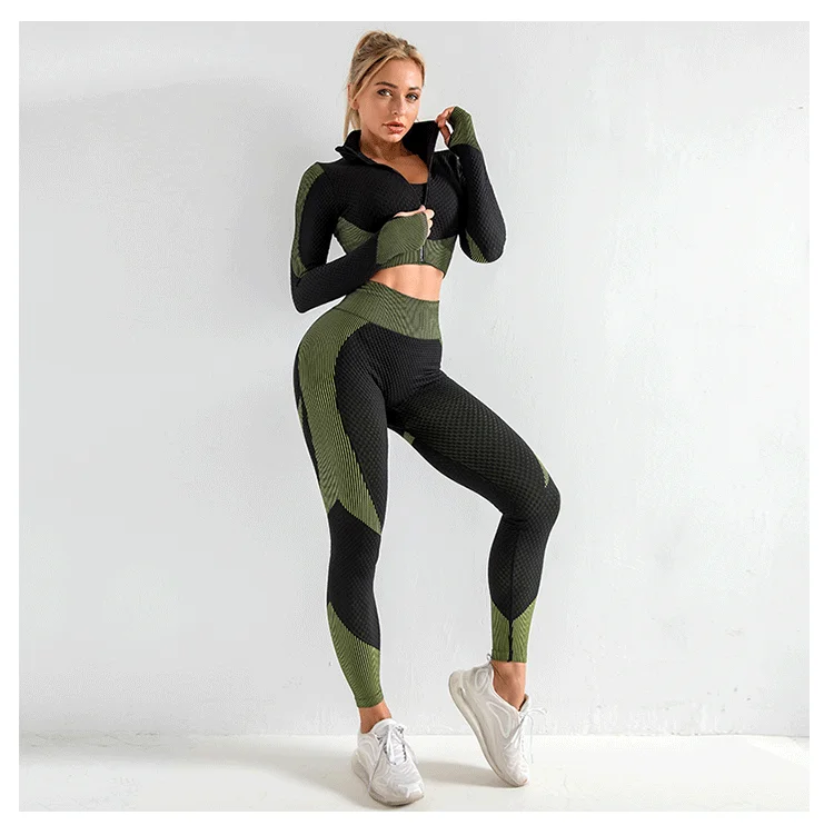 2021 High Quality Trendy Ribbed Zip Up Recycled Polyester 3 Piece Gym Ladies Tracksuits Pants Jackets Yoga Wear, Picture shows
2021 High Quality Trendy Ribbed Zip Up Recycled Polyester 3 Piece Gym Ladies Tracksuits Pants Jackets Yoga Wear, Picture shows