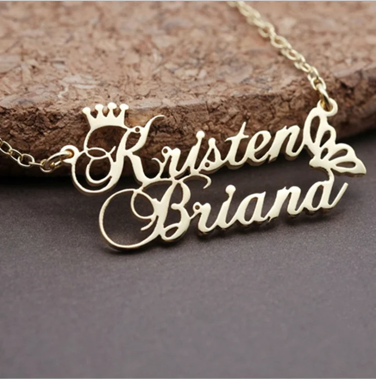 Personalized Custom Stainless Steel Jewelry 18K Gold Plated Crown Name Plate Necklace
Personalized Custom Stainless Steel Jewelry 18K Gold Plated Crown Name Plate Necklace