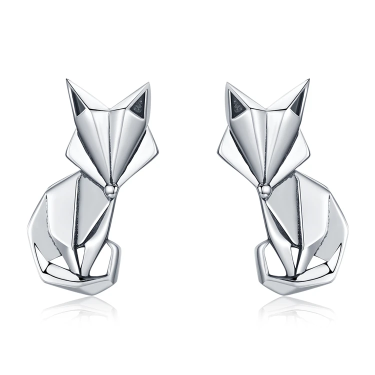 Stud Earrings Women Exquisite Student Girlfriend Genuine 925 Sterling Silver Fashion Folding Fox Animal Stud Earrings for Women
Stud Earrings Women Exquisite Student Girlfriend Genuine 925 Sterling Silver Fashion Folding Fox Animal Stud Earrings for Women