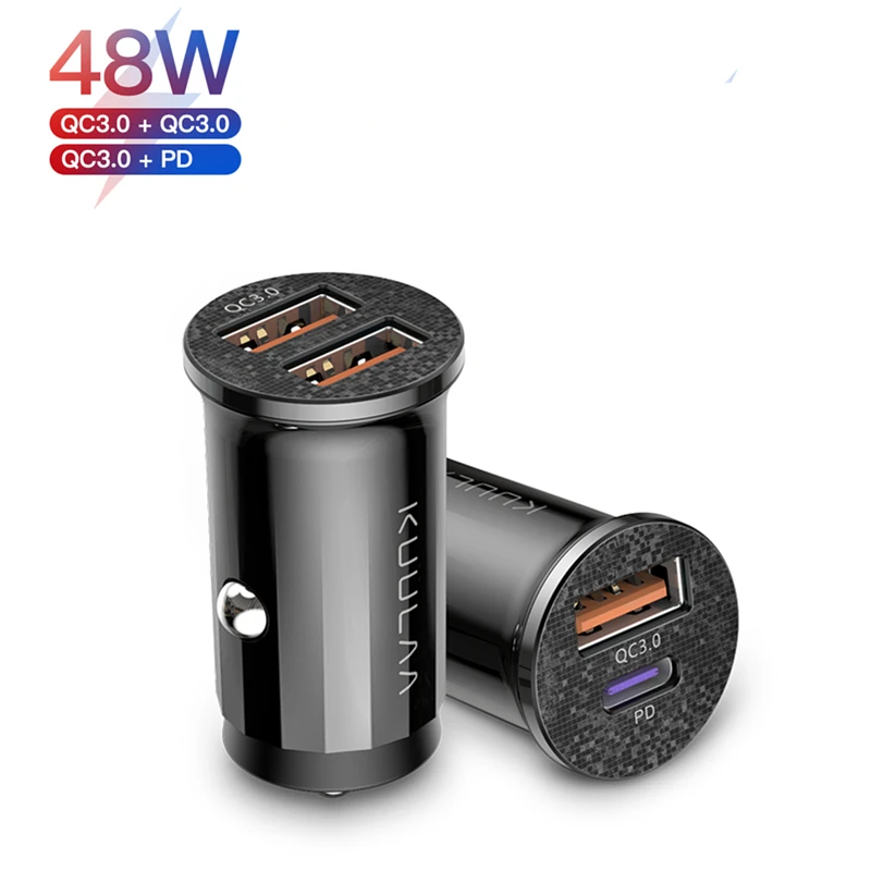 KUULAA Mini USB Car Charger Quick Charge 3.0 PD 3.0 48W Type C Mobile Phone Fast Charging Car Charger For iPhone/Huawei/Xiaomi, Black white
KUULAA Mini USB Car Charger Quick Charge 3.0 PD 3.0 48W Type C Mobile Phone Fast Charging Car Charger For iPhone/Huawei/Xiaomi, Black white