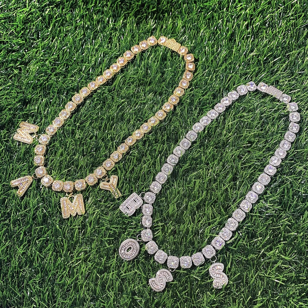 New Custom Jewelry 4A Zircon Tennis Chain Iced Out Diamond Silver Initial Tennis Necklaces, Gold /silver
New Custom Jewelry 4A Zircon Tennis Chain Iced Out Diamond Silver Initial Tennis Necklaces, Gold /silver