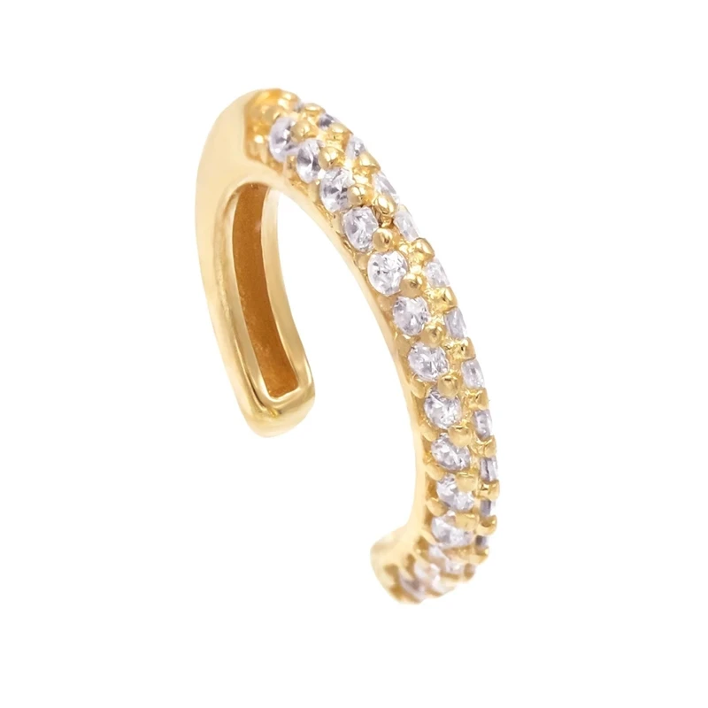 Single S925 sterling silver micro-inlaid zircon classic circle clip-on earring, Gold color
Single S925 sterling silver micro-inlaid zircon classic circle clip-on earring, Gold color